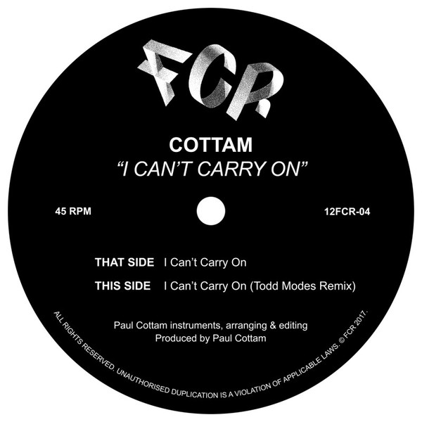 Cottam – I can_t Carry On