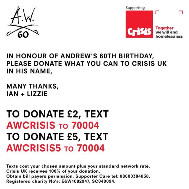 AW 60 Charity details